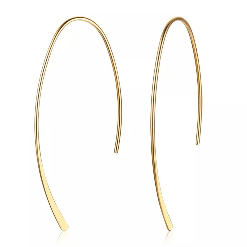 Geometric Stainless Steel Gold Toned Earrings